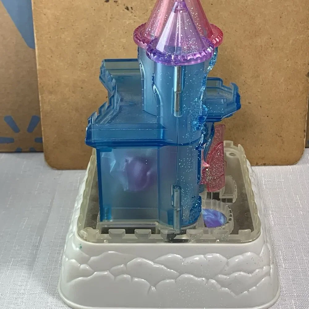 Vintage blue box tiny dream light up crystal castle And Some Accessories Horses